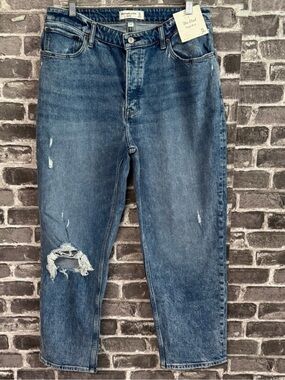 NWT Abercrombie & Fitch The Dad High Rise jeans curve love distressed Jeans 31